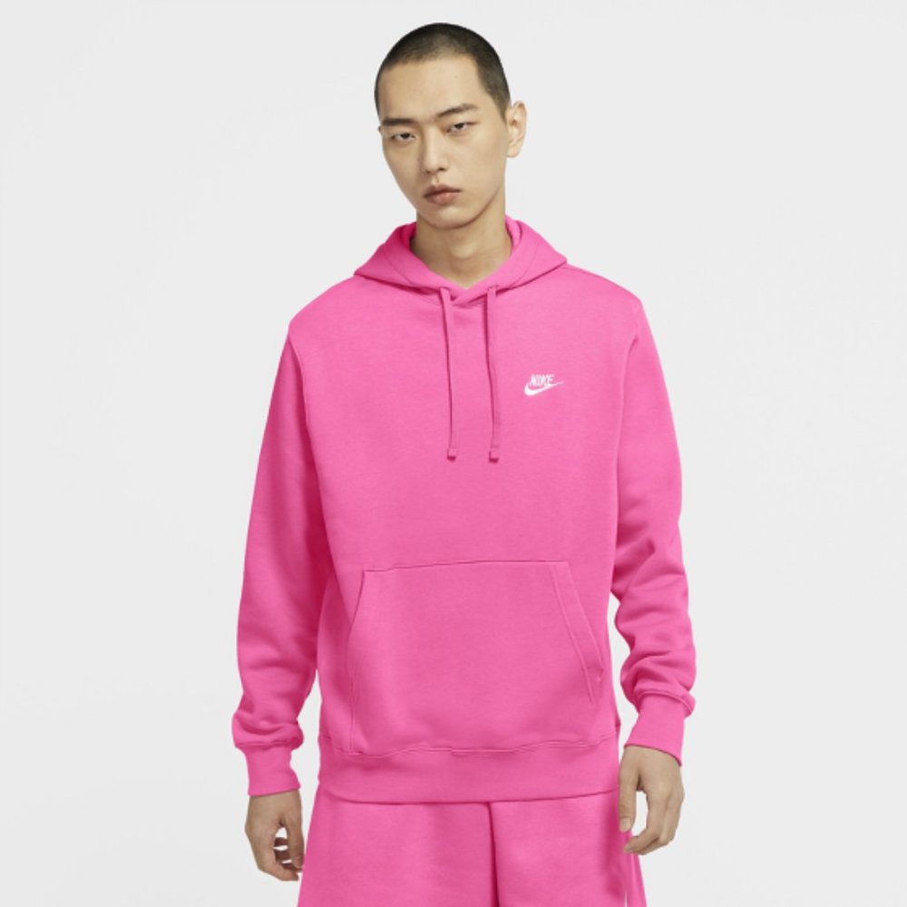 Nike Sportswear Club Fleece Pullover Hoodie: XL; Bubblegum Pink